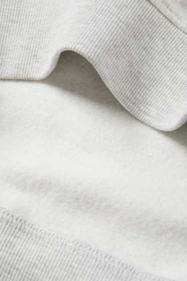 Pánské - Oversized mikina - světle šedá-žíhaná