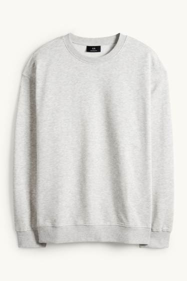 Pánské - Oversized mikina - světle šedá-žíhaná