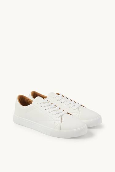 Men - Trainers - faux leather - cremewhite