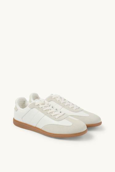 Men - Trainers - faux leather - cremewhite
