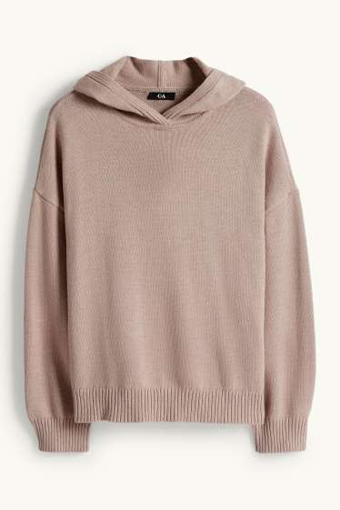 Women - Hooded jumper - beige