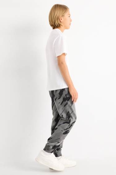 Enfants garçons - Pantalon de jogging - à motif - gris / noir
