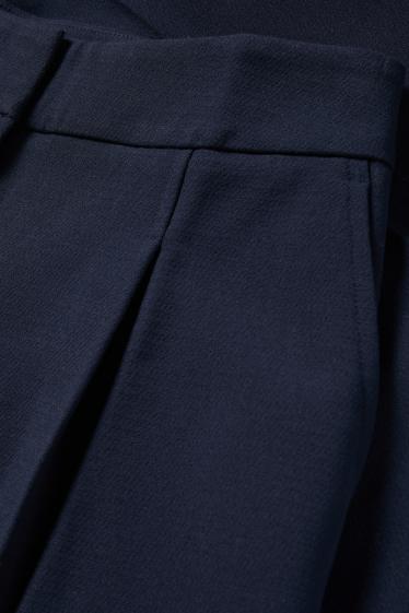 Femei - Pantaloni office - talie înaltă - wide leg - albastru închis