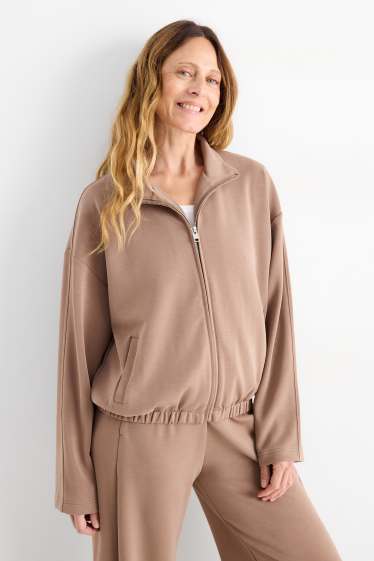 Dames - Sweatvest - lichtbruin