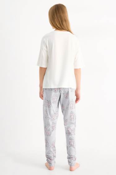 Children Girls - Multipack of 2 - cat - pyjamas - 4 piece - light gray