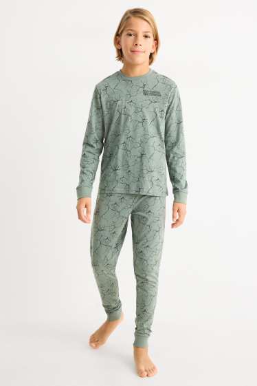 Kinder Buben - Pyjama - 2 teilig - gemustert - grün