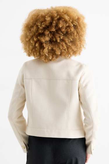 Femei - Blazer crop - regular fit - structurat - bej deschis