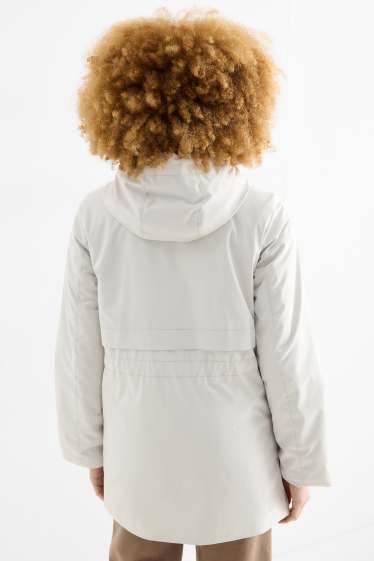 Femmes - Veste à capuche - doublée - déperlante - blanc pur