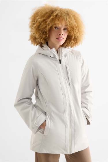 Femmes - Veste à capuche - doublée - déperlante - blanc pur