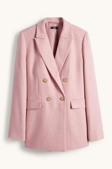 Dames - Business-blazer, deels van wol - regular fit - roze