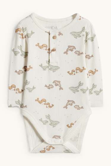 Unisex - Sea creatures - baby bodysuit - ribbed - cremewhite
