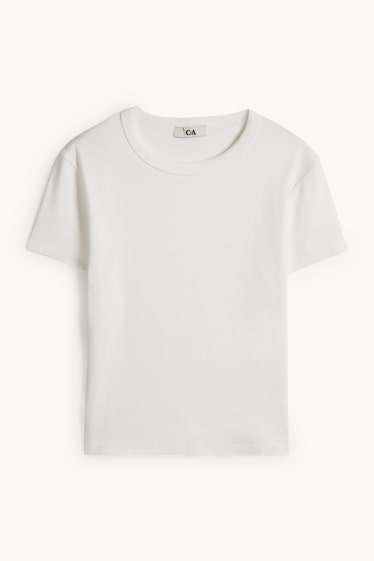 Damen - T-Shirt - Slim Fit - weiß