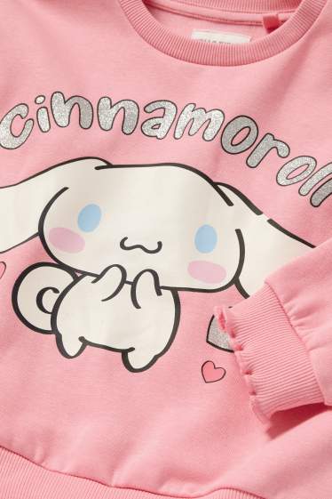 Děti - dívky - Cinnamoroll - mikina - s třpytivými efekty - růžová