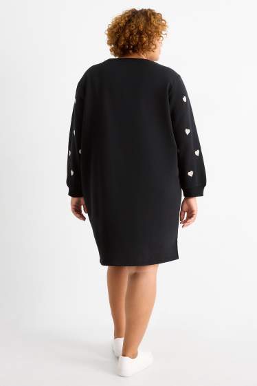 Damen - Sweatkleid - Straight Fit - schwarz