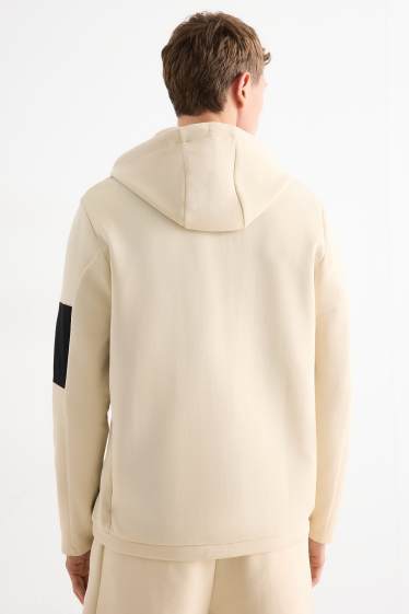 Heren - Sweatvest met capuchon - licht beige