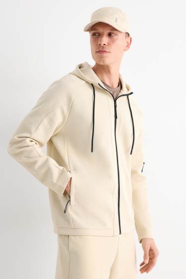 Heren - Sweatvest met capuchon - licht beige