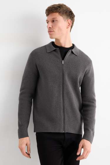 Hommes - Gilet en maille - gris foncé