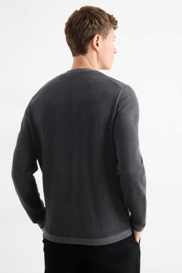 Men - Jumper - textured - black