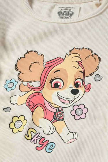 Enfants filles - Pat' Patrouille - Stella - haut à manches longues - finition côtelée - finition brillante - blanc crème