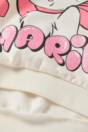 Kinderen: meisjes - Aristocats - sweatshirt - glanseffect - crème wit