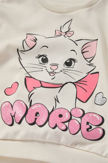 Kinderen: meisjes - Aristocats - sweatshirt - glanseffect - crème wit