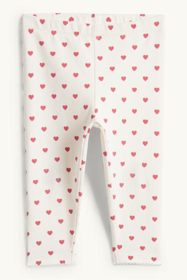 Bebeluși - fete - Inimioare - compleu bebeluși - 2 piese - roz închis