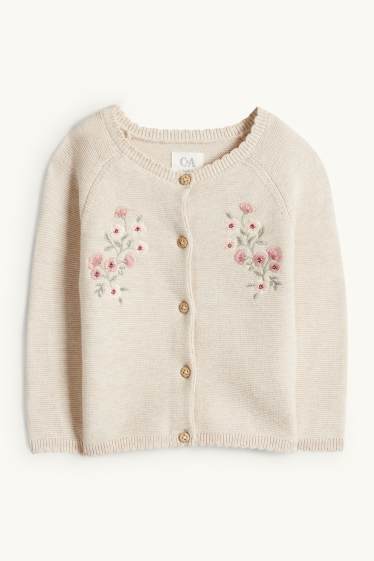 Baby Girls - Floral - baby outfit - 2 piece - light beige