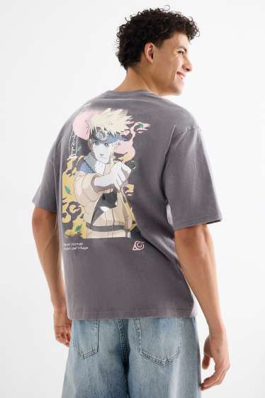 Home - Samarreta de mànigues curtes - oversized - Naruto - gris fosc