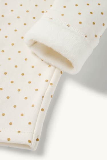 Baby Girls - Baby thermal leggings - plush-lined - polka dot - cremewhite