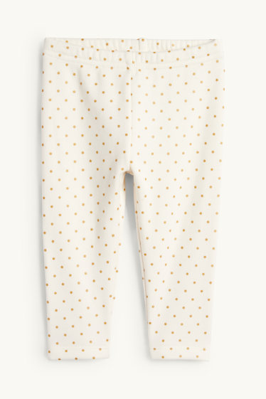 Baby Girls - Baby thermal leggings - plush-lined - polka dot - cremewhite