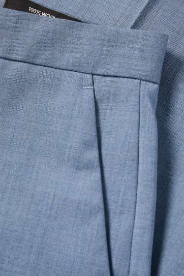Hommes - Pantalon de costume en laine - regular fit - bleu