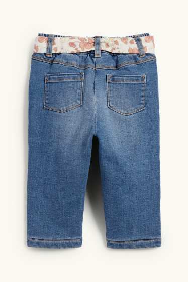 Baby: meisjes - Babyspijkerbroek - thermojeans - jeansblauw