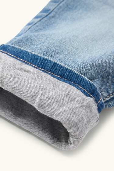 Baby Girls - Floral - baby jeans - thermal jeans - denim-light blue