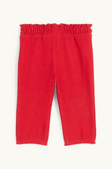 Baby Mädchen - Baby-Hose - gerippt - rot