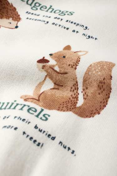 Bébés garçons - Animaux de la forêt - bas de jogging bébé - blanc crème