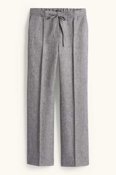 Donna - Pantaloni business - vita media - straight fit - grigio melange