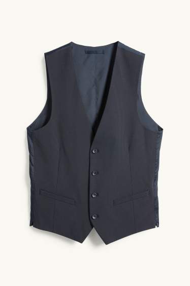 Hommes - Gilet sans manches de costume - regular fit - Flex - LYCRA® - bleu foncé