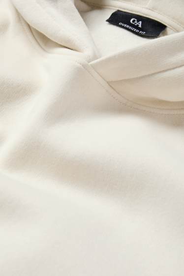 Men - Oversized hoodie - light beige