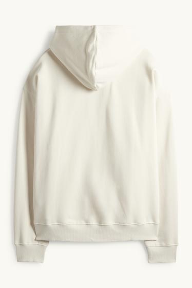 Men - Oversized hoodie - light beige