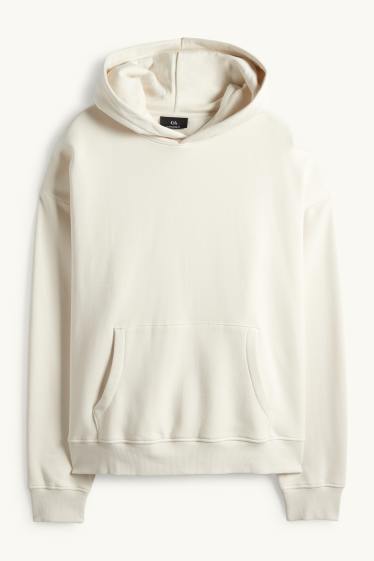 Men - Oversized hoodie - light beige