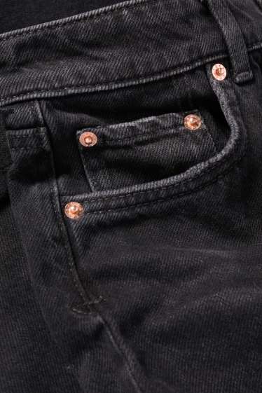 Women - Straight jeans - low-rise waist - denim-dark gray