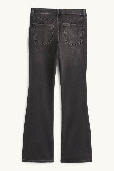 Damen - Bootcut Jeans - Low Waist - dunkeljeansgrau