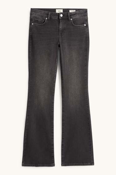 Damen - Bootcut Jeans - Low Waist - dunkeljeansgrau