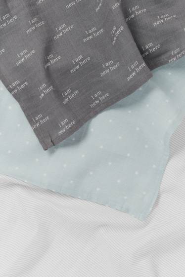 Niemowlęta chłopcy - Wielopak, 3 szt. - muślinowa ściereczka dla niemowląt - biały / turkusowy