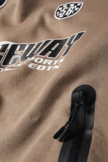 Children Boys - Racing - hoodie - light brown