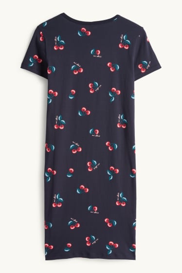 Damen - Nachthemd - gemustert - dunkelblau