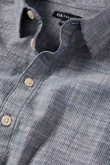 Kinder Buben - Hemd - gestreift - grau