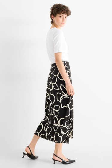 Femmes - Jupe - à fleurs - noir / blanc