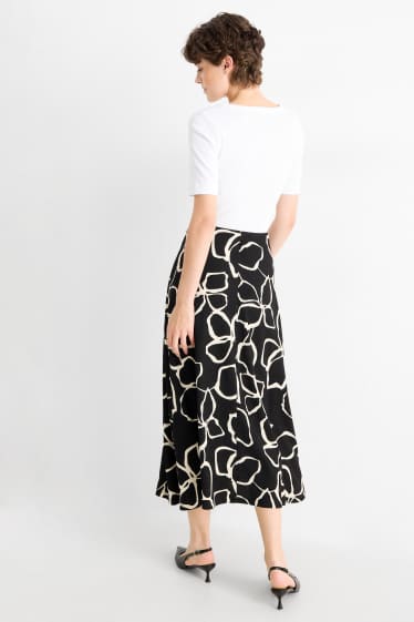 Femmes - Jupe - à fleurs - noir / blanc