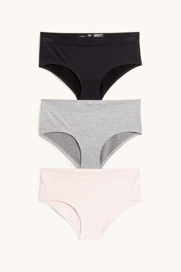 Femmes - Lot de 3 - shortys - gris / rose